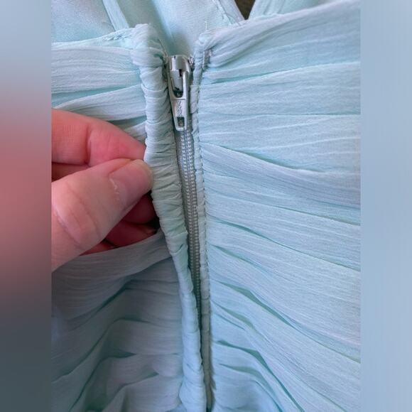 Davids Bridal Dress Womens Size 4 Mint Green Maxi Flowy Bridesmaid Fairy Party - Picture 5 of 14